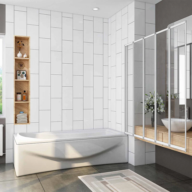 1/2/3/4/5 Folding Shower Glass Panel Shower Bath Screen - Image 7