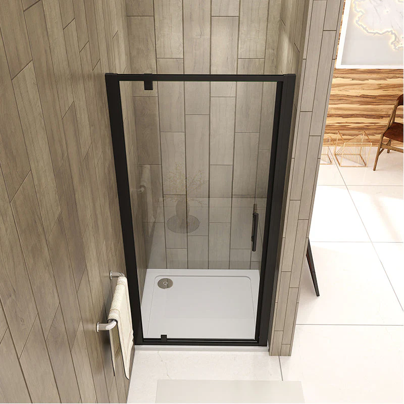AICA 100x185cm Black Pivot Shower Door Enclosure - Image 3
