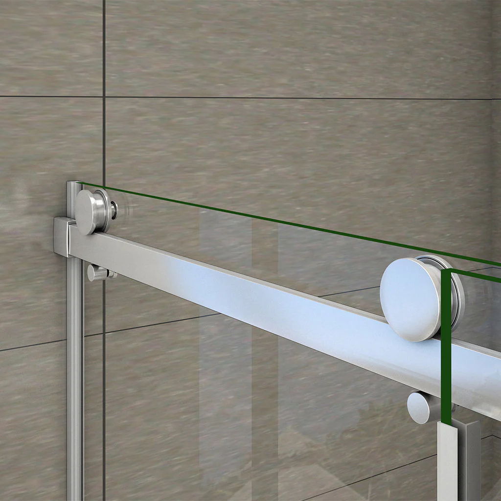 Frameless Sliding Shower Enclosure Glass Door Panel 140x70CM - Image 5