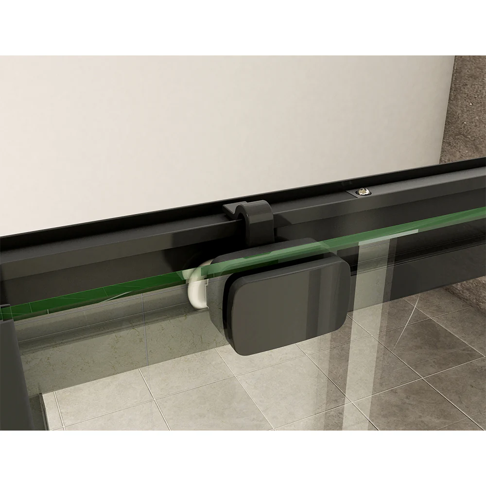 BLACK sliding shower Enclosure 160x70CM NANO Glass 8mm Door Side Panel - Image 5