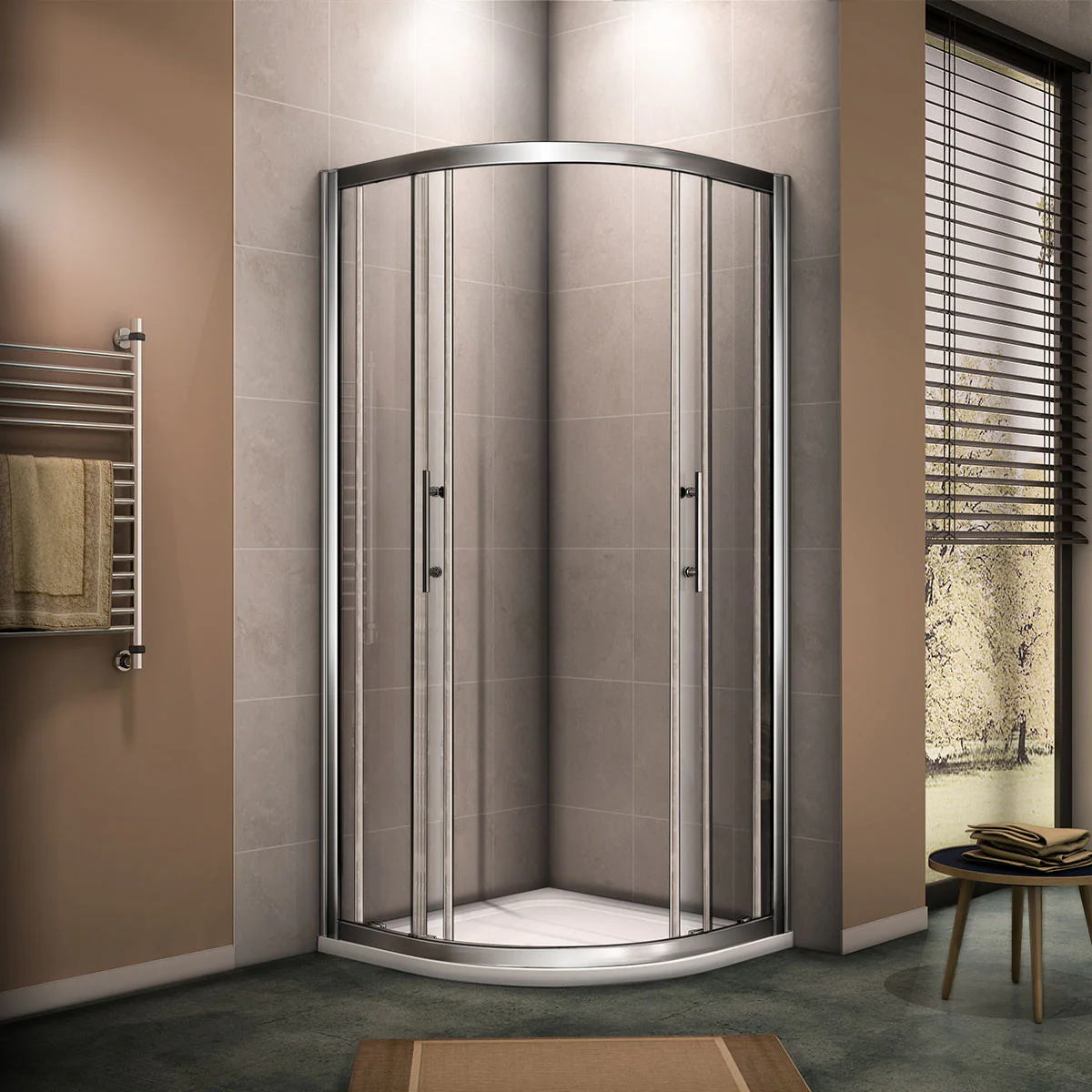 Walk In Quadrant Shower Enclosure Cubicle Glass Sliding Door 8mm NANO glass - Image 3