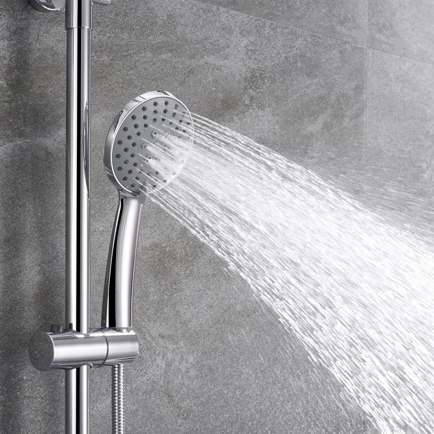 AICA Bathroom Ajustable 9 Stainless steel Top Spray  Thermostatic Shower Mixer Set - Image 6