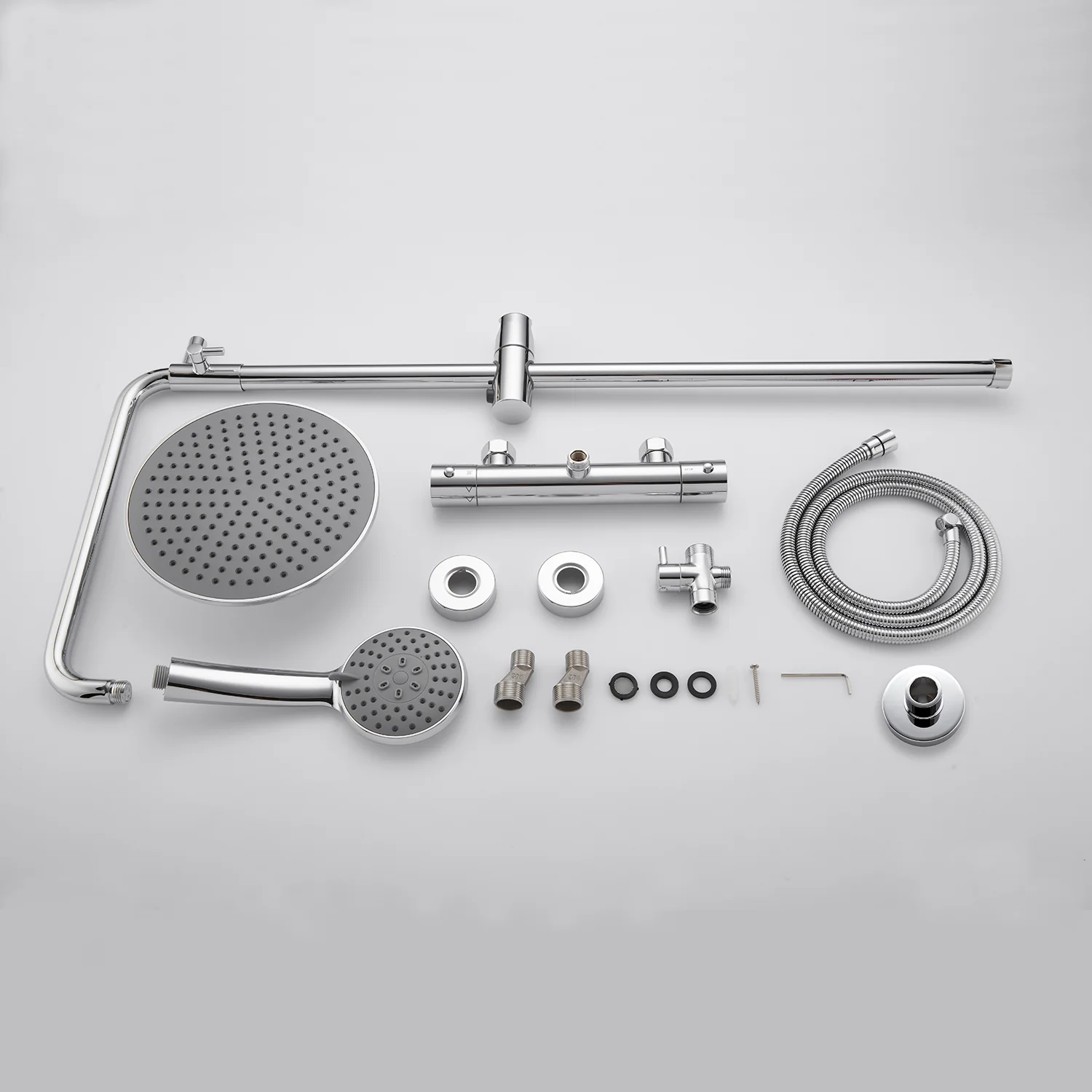 AICA Bathroom Ajustable 9 Stainless steel Top Spray  Thermostatic Shower Mixer Set - Image 9