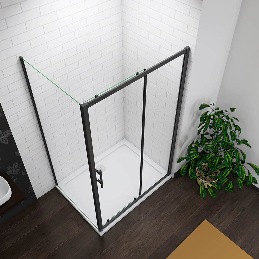 AICA 140cm Shower Sliding Enclosure Glass Cubicle - Image 4
