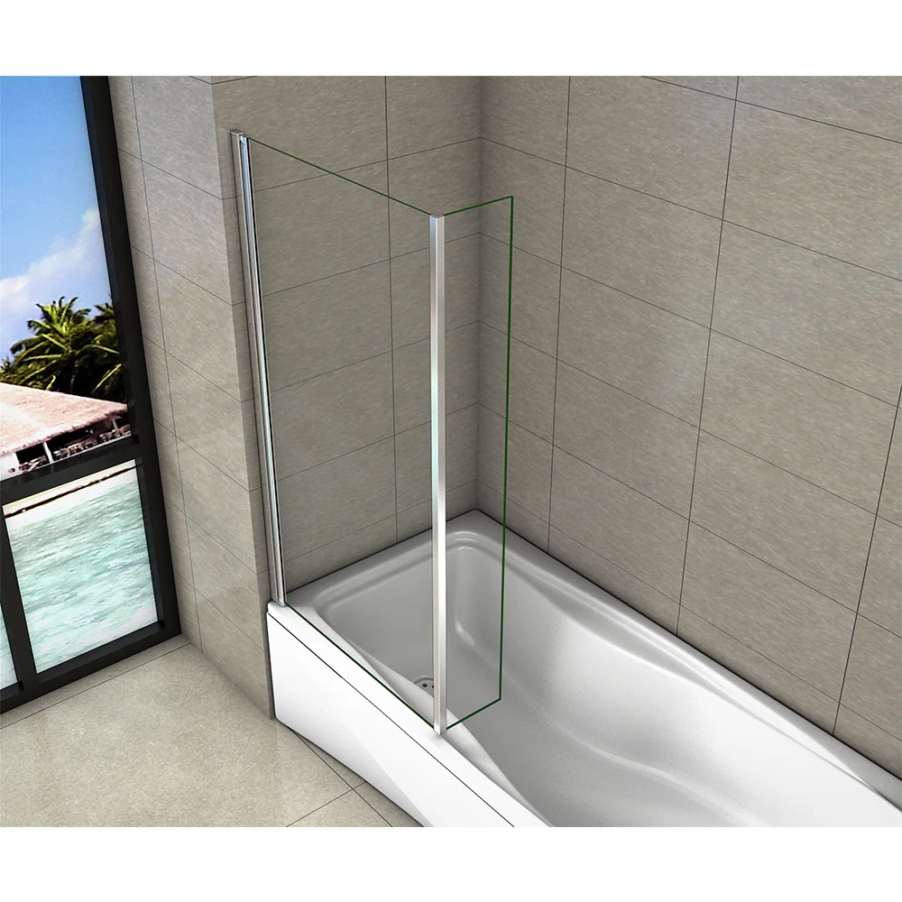 800mm+150mm Pivot Double Panel Shower Bath Screen - Image 4