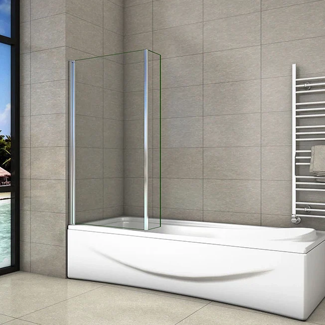800mm+150mm Pivot Double Panel Shower Bath Screen - Image 8