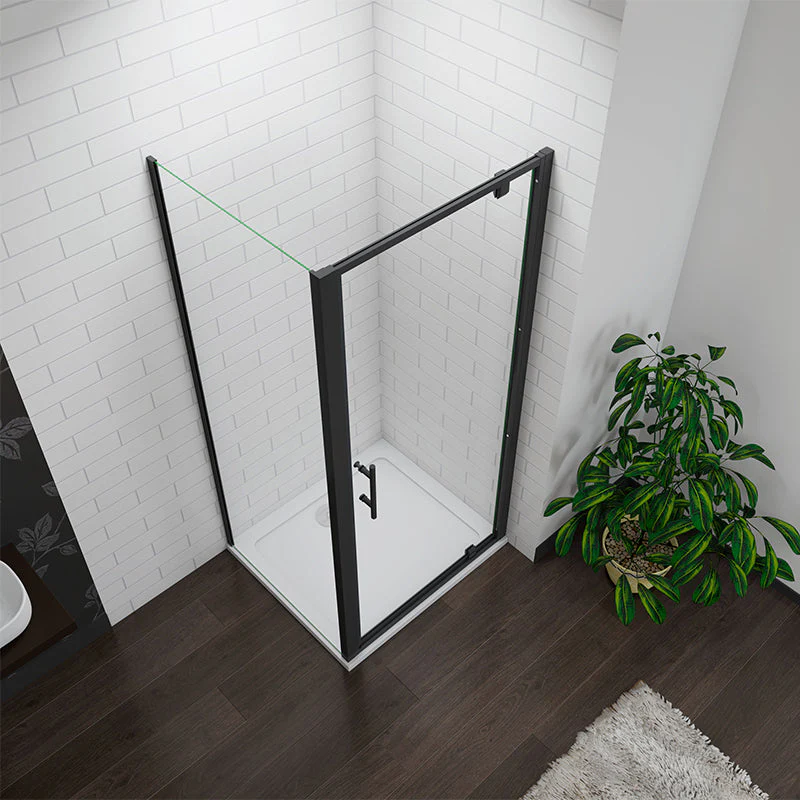 Black Pivot Shower 100cm glass door enclosures 1000 x 1850mm - Image 4