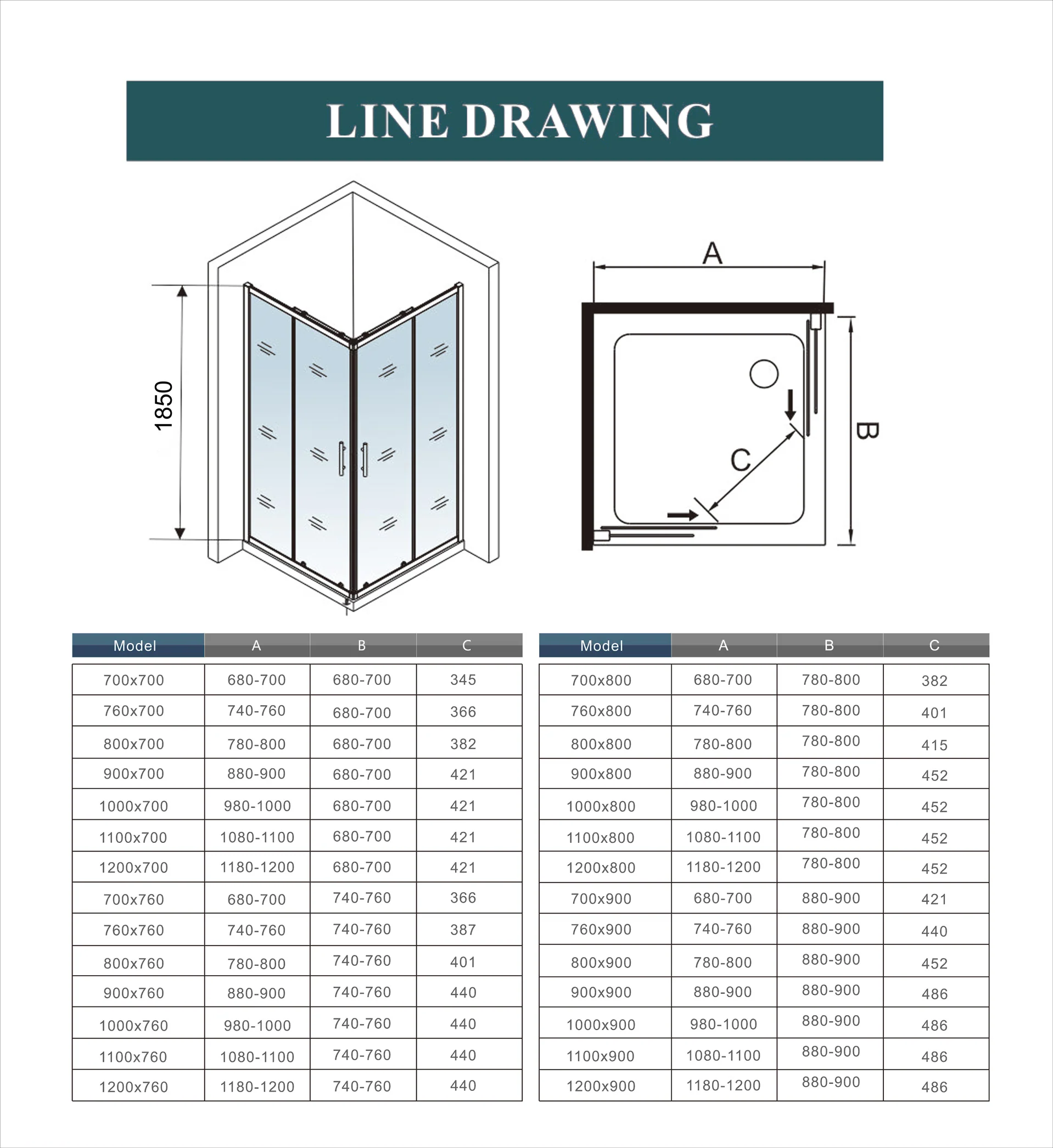 Corner entry sliding shower cubicle Shower Tray - Image 11