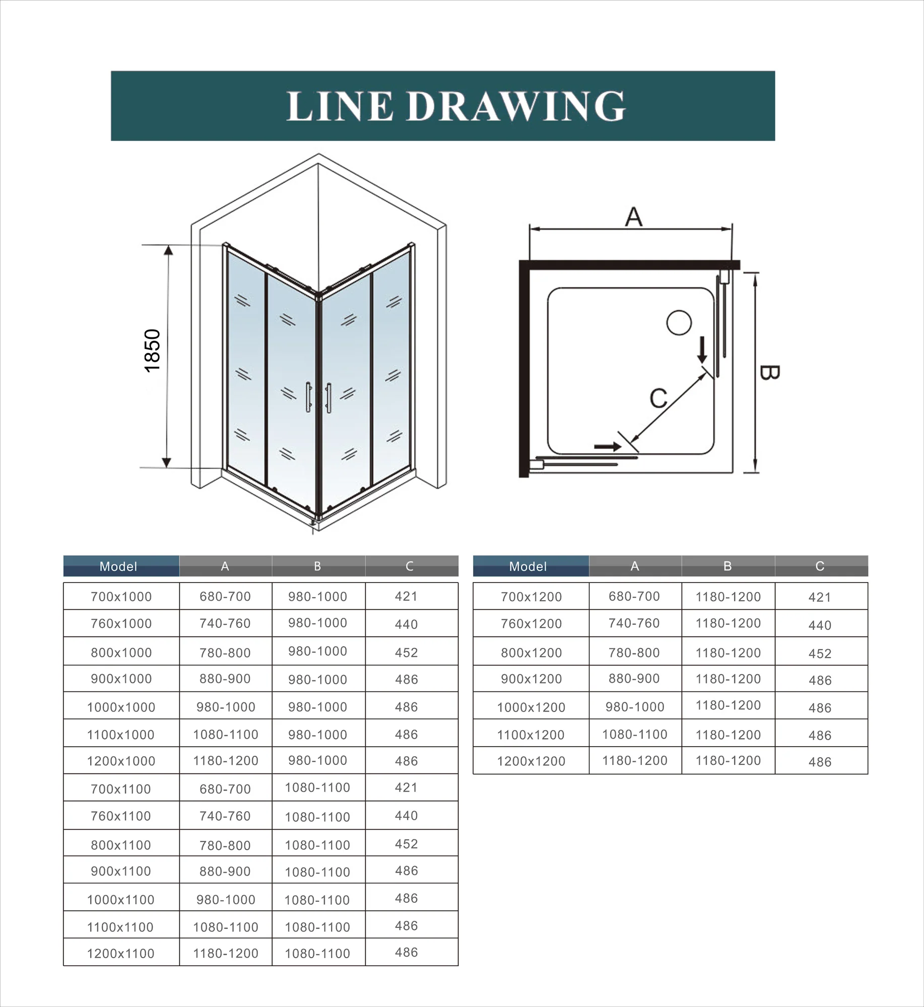 Corner entry sliding shower cubicle Shower Tray - Image 12