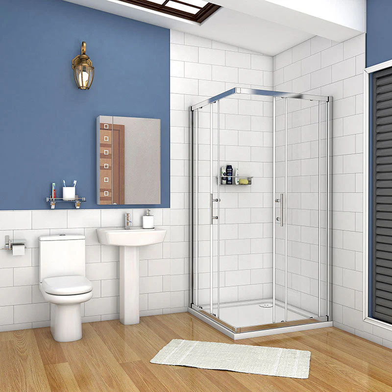 Stock clearance Chrome Corner entry Shower sliding enclosure - Image 8