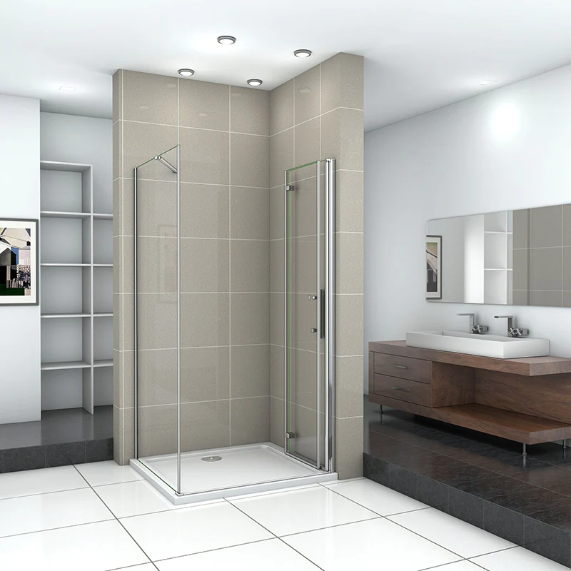 700-1000x1850mm Chrome pivot shower rectangle enclosures,Shower tray Optional - Image 4