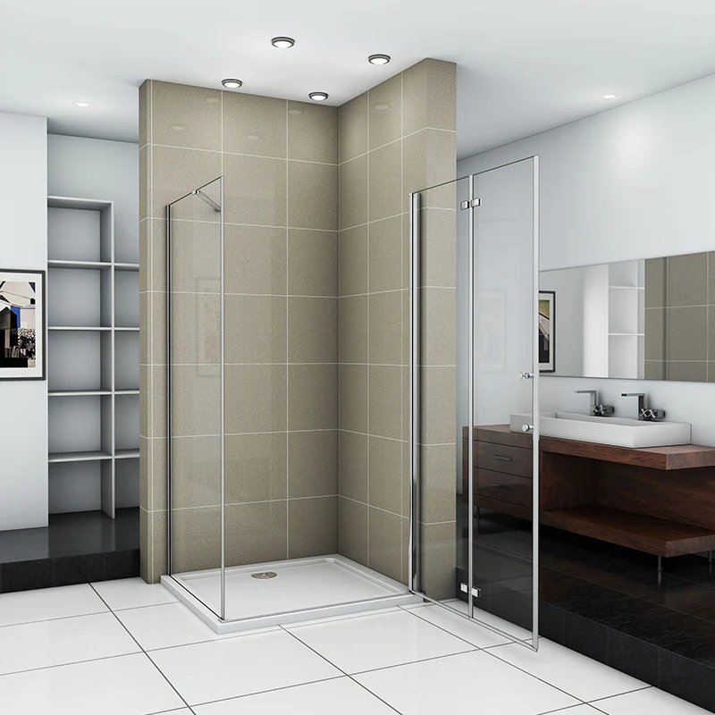 700-1000x1850mm Chrome pivot shower rectangle enclosures,Shower tray Optional - Image 5