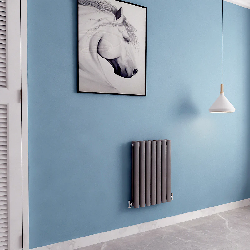 Horizontal Oval Column Anthracite & White Designer Central Heating Radiator UK - Image 4