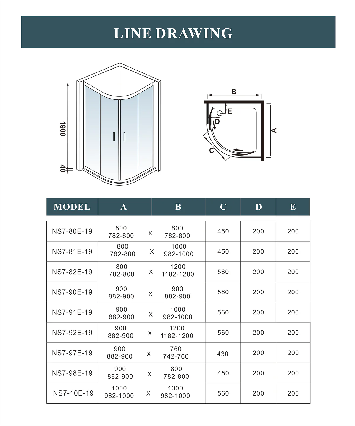 Quadrant Shower Enclosure Glass Sliding Door 8mm Nano Easy Clean Clear Tempered Glass - Image 5