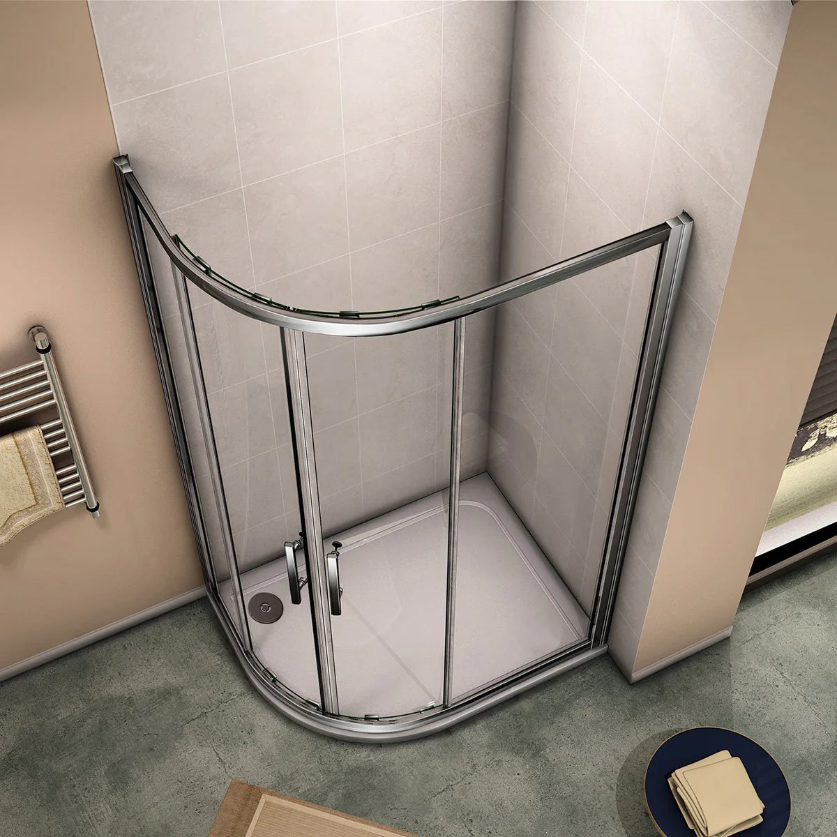 Quadrant Shower Enclosure Glass Sliding Door 8mm Nano Easy Clean Clear Tempered Glass - Image 6