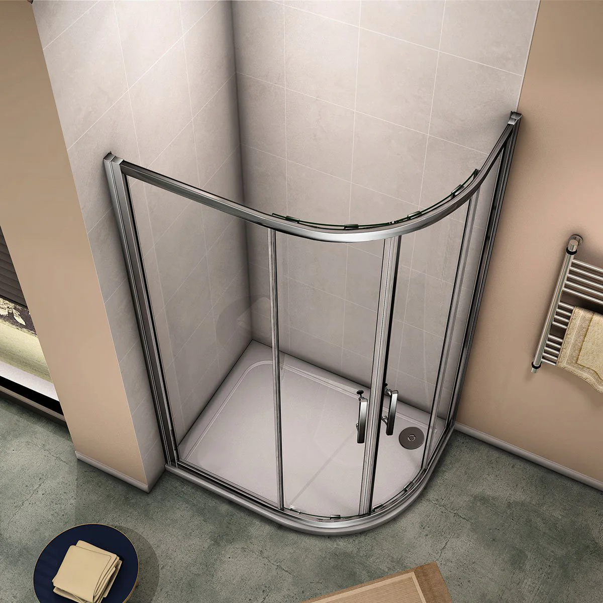 Quadrant Shower Enclosure Glass Sliding Door 8mm Nano Easy Clean Clear Tempered Glass - Image 7