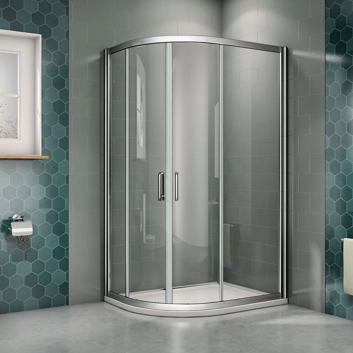 Quadrant  Shower Enclosure frame double sliding door - Image 9