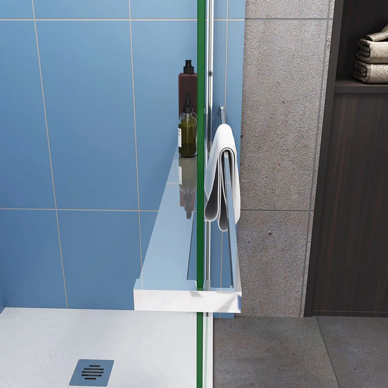 Chrome Towel Rail Rack 800-1400mm for 8mm Glass Panel - Image 4