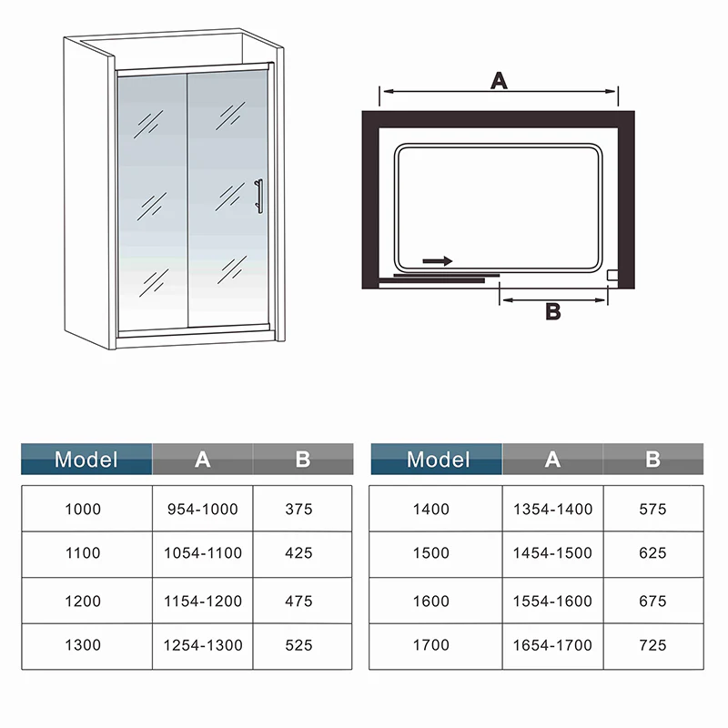 AICA Sliding Shower Door Shower Enclosure Stone tray - Image 7