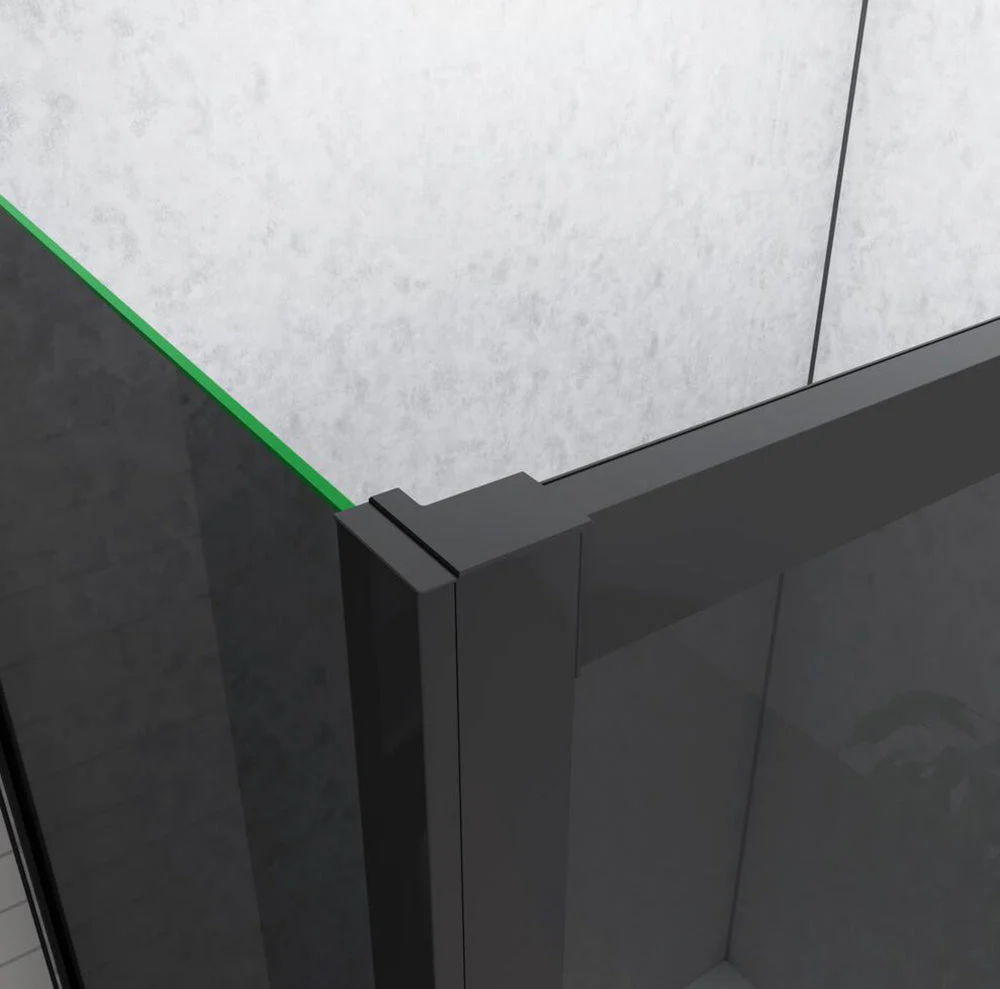 Black Sliding Shower Door 8mm NANO Glass Cubicle + Shower tray optional - Image 4