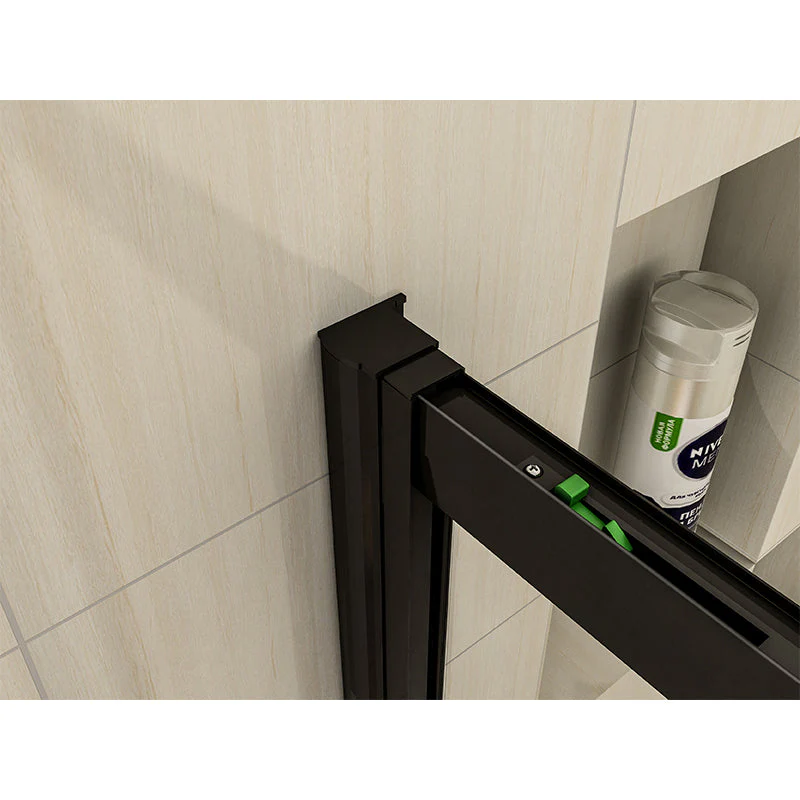 AICA Black Sliding Shower Enclosure Single Door 8mm NANO Glass - Image 6
