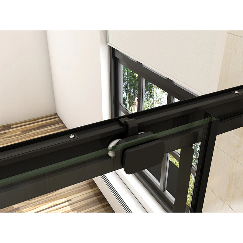 AICA Black Sliding Shower Enclosure Single Door 8mm NANO Glass - Image 7
