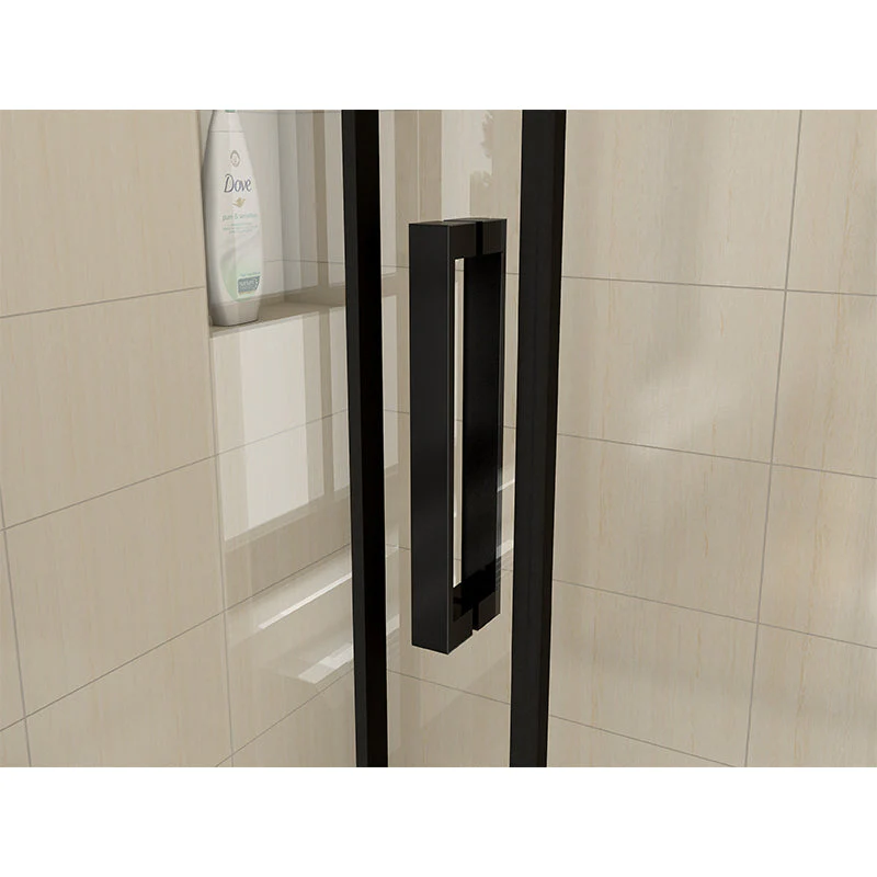AICA Black Sliding Shower Enclosure Single Door 8mm NANO Glass - Image 9