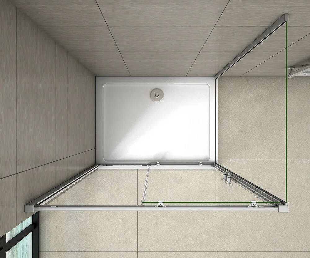 AICA Sliding Shower Enclosures Glass Door Rectangle 100-170cm - Image 10