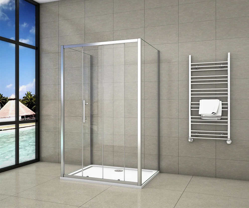 AICA Sliding Shower Enclosures Glass Door Rectangle 100-170cm - Image 14