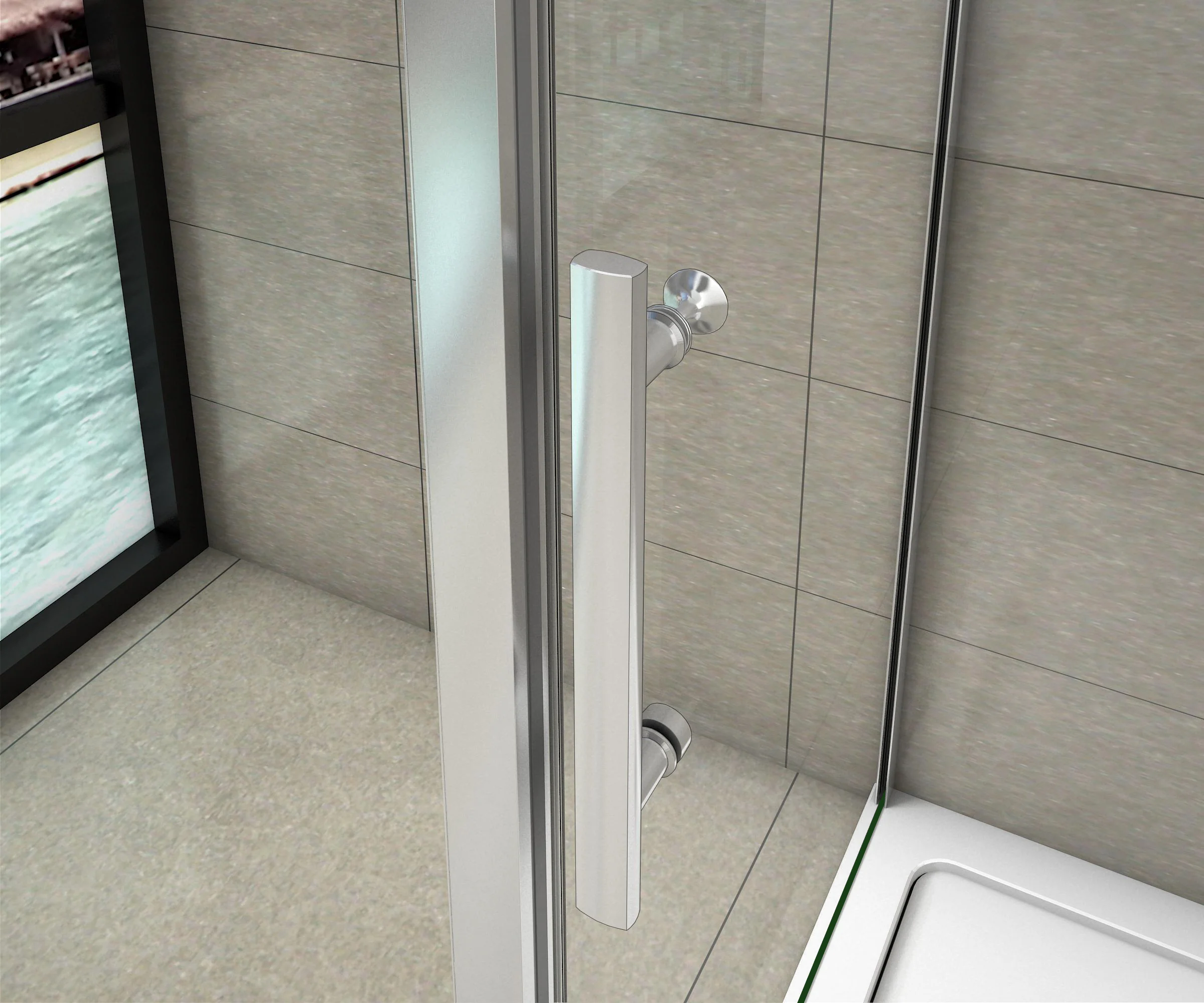 AICA Sliding Shower Enclosures Glass Door Rectangle 100-170cm - Image 16