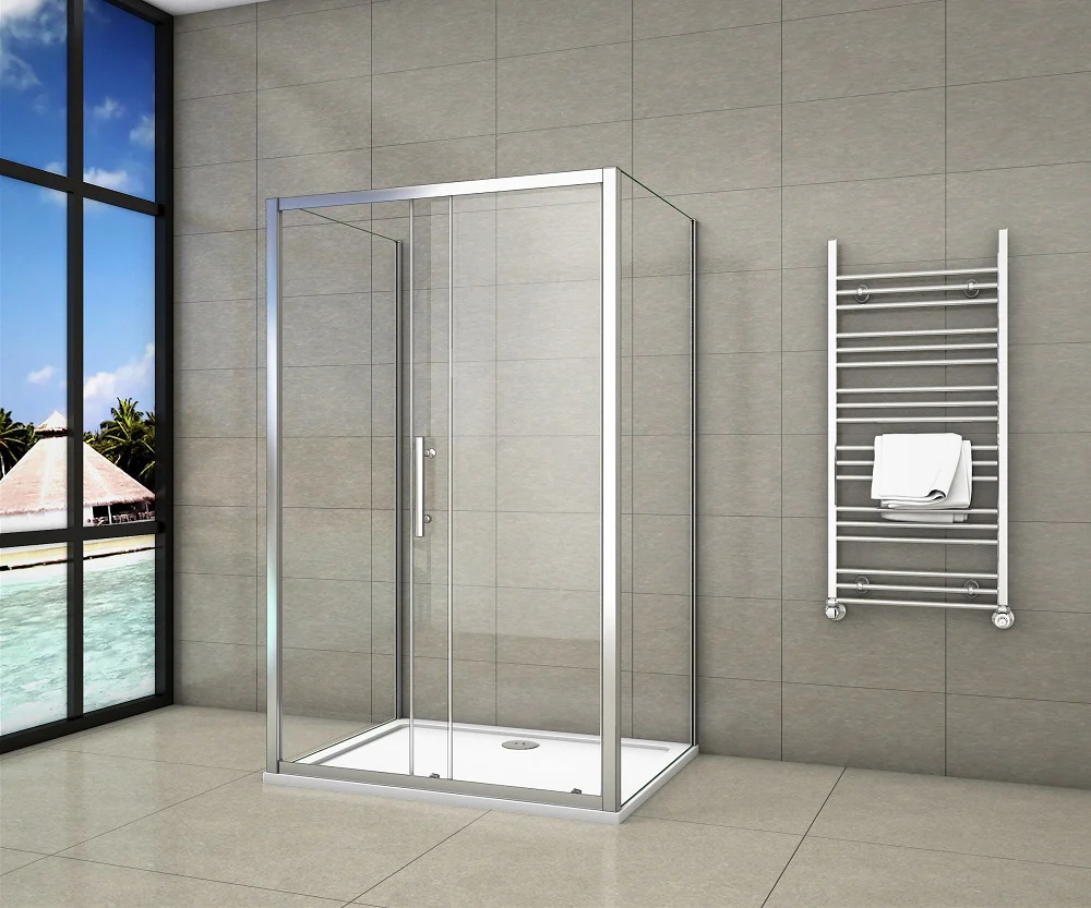 AICA Sliding Shower Enclosures Glass Door Rectangle 100-170cm - Image 17