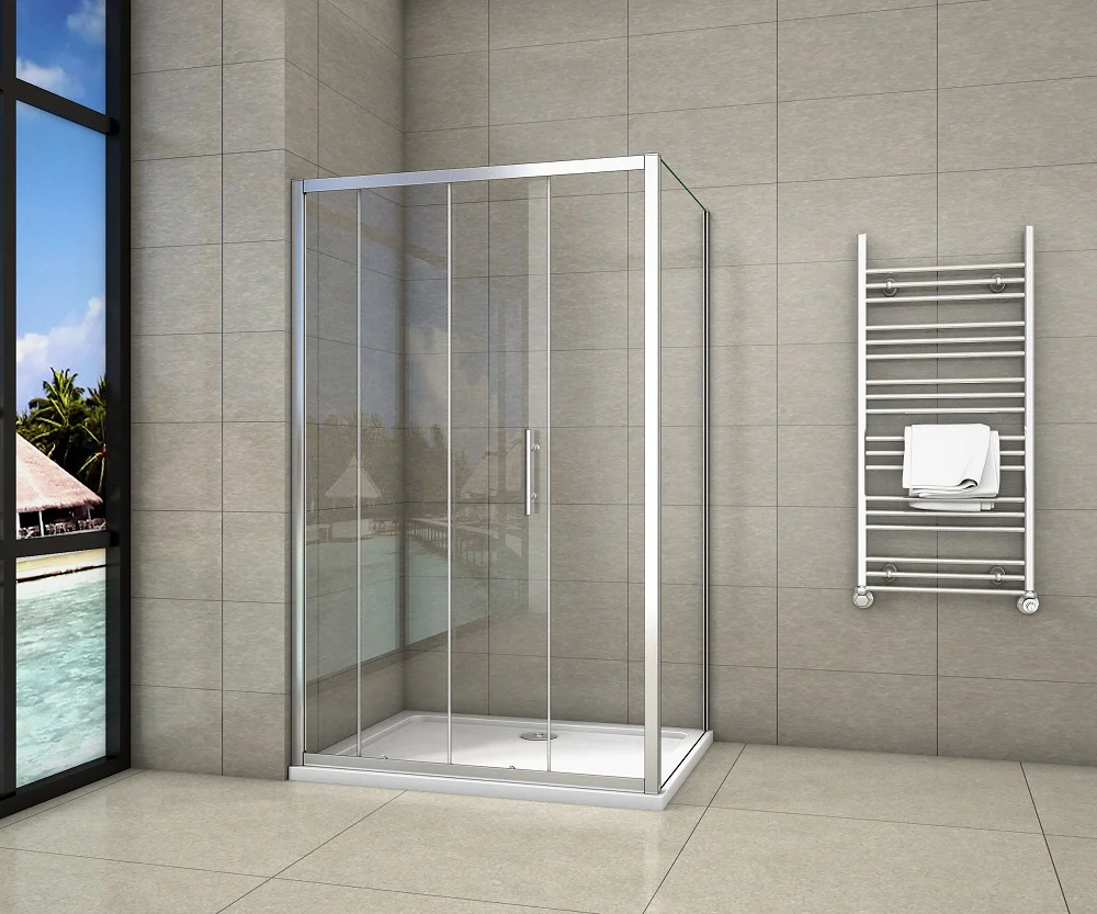 AICA Sliding Shower Enclosures Glass Door Rectangle 100-170cm - Image 3