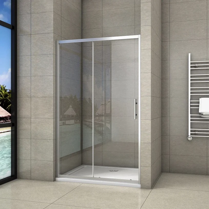 AICA Sliding Shower Enclosures Glass Door Rectangle 100-170cm - Image 4