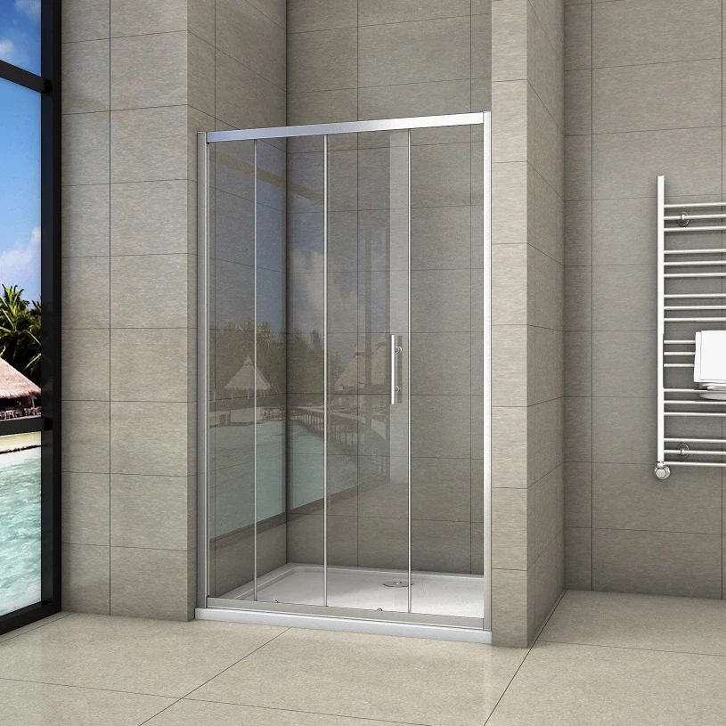 AICA Sliding Shower Enclosures Glass Door Rectangle 100-170cm - Image 5