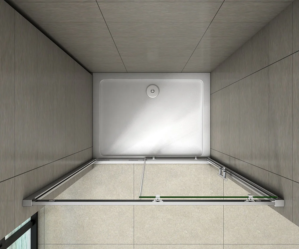 AICA Sliding Shower Enclosures Glass Door Rectangle 100-170cm - Image 6