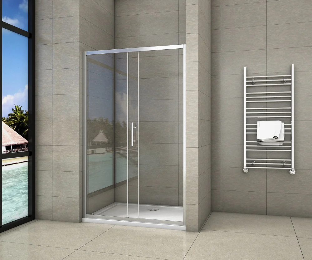 AICA Sliding Shower Enclosures Glass Door Rectangle 100-170cm - Image 7