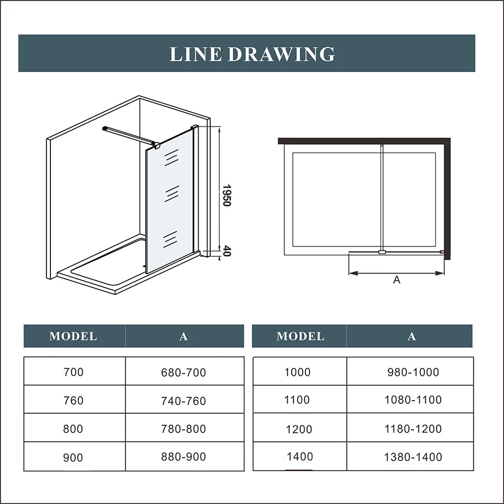 Shower Screen 8mm Walk In Nano Glass Wet Room Shower Panel - Image 11