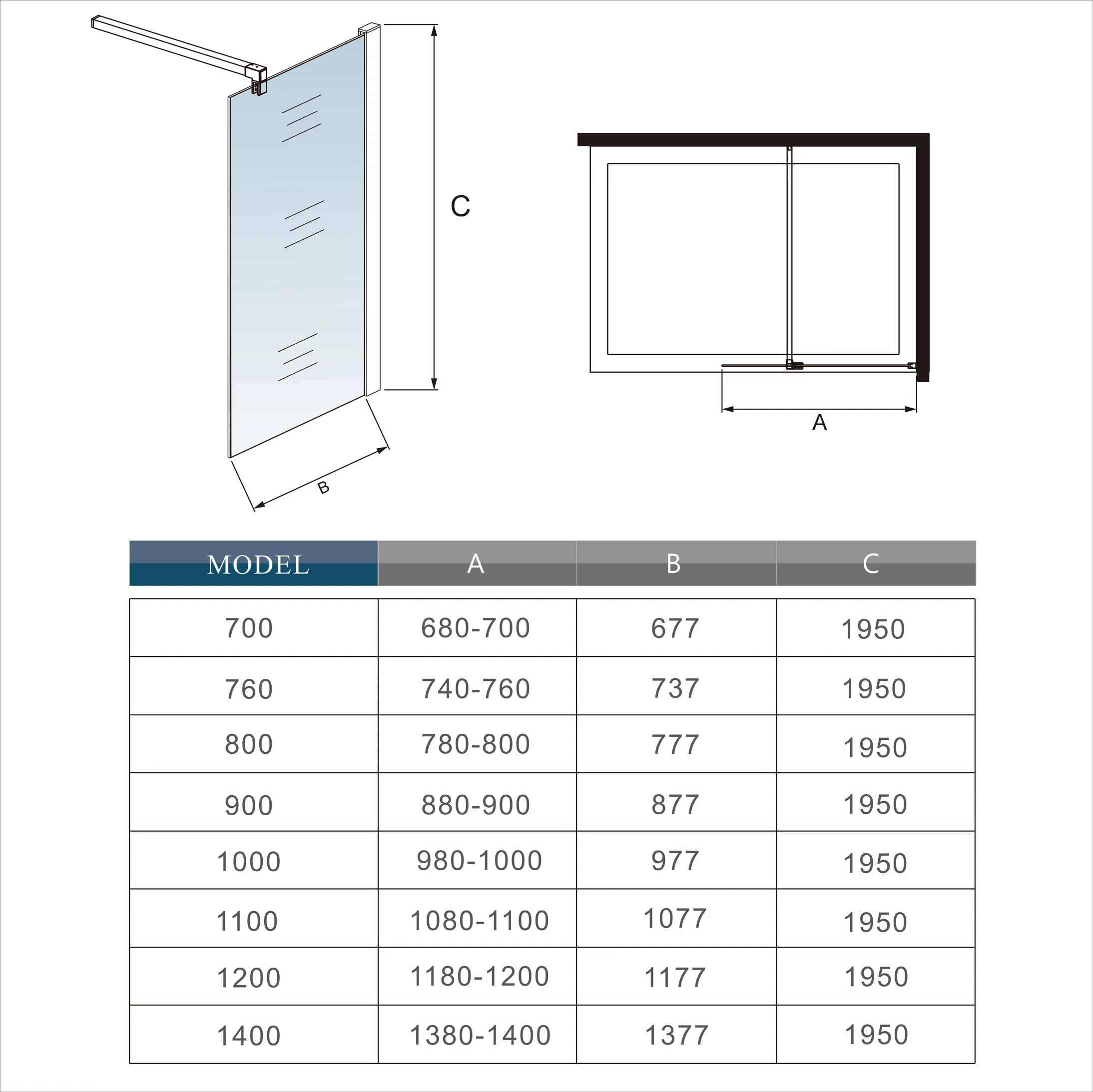 Wet Room Shower screen AICA Nano Easy Clean Glass - Image 9